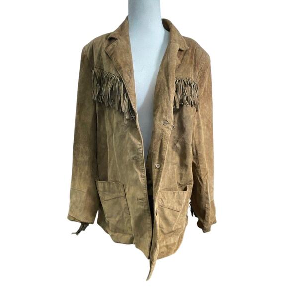 Women's 1X Vintage Fringed Suede Western Jacket Ralph Lauren Style Southwest - Picture 5 of 6
